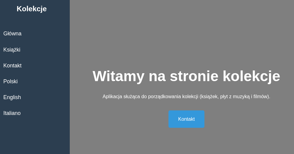 Kolekcje Application Screenshot
